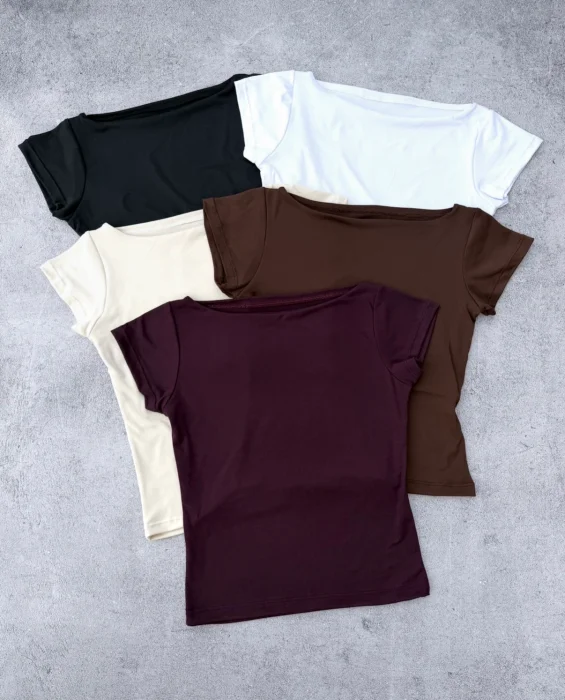 Remera Manga Corta Doble Tela Busto