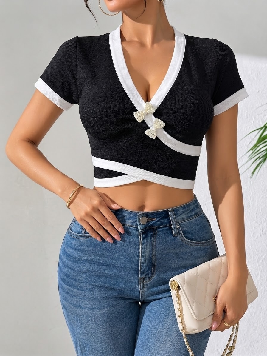 Blusa Cruzada Incluye los Prendedores Moño - Imagen 3
