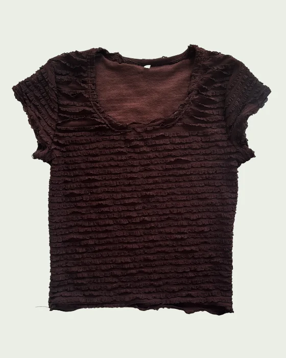 Top Mini Ruffle Mangas Cortas