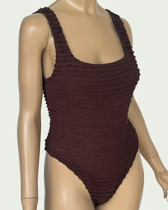 Body Mini Ruffle sin Mangas Escote Cuadrado