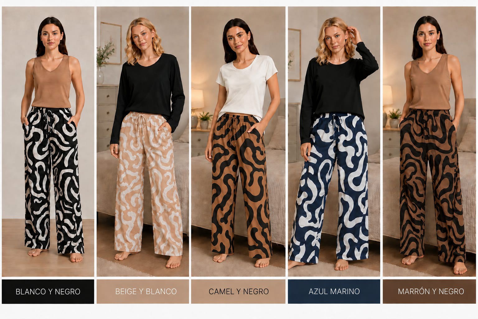 Pantalones de Lino Estampada - Imagen 2