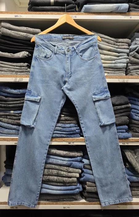 Jeans  Mom Cargo Celeste