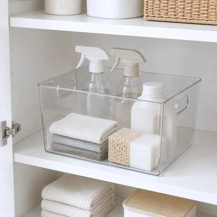 Canasto Bim Transparente con Manija Grande - Cod: Sbk-us1036