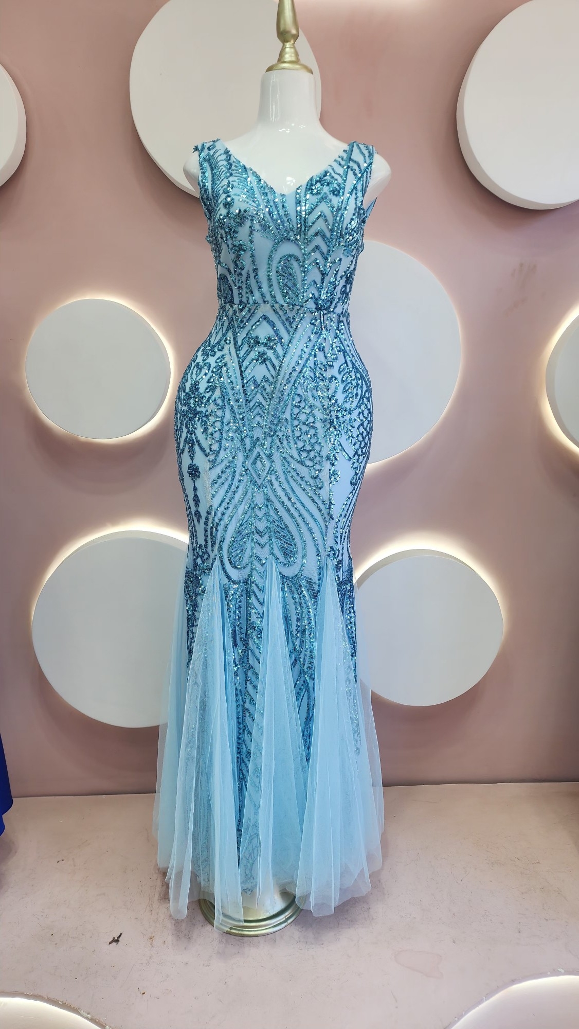 Vestido Lentejuelas Cola Sirena - Imagen 3