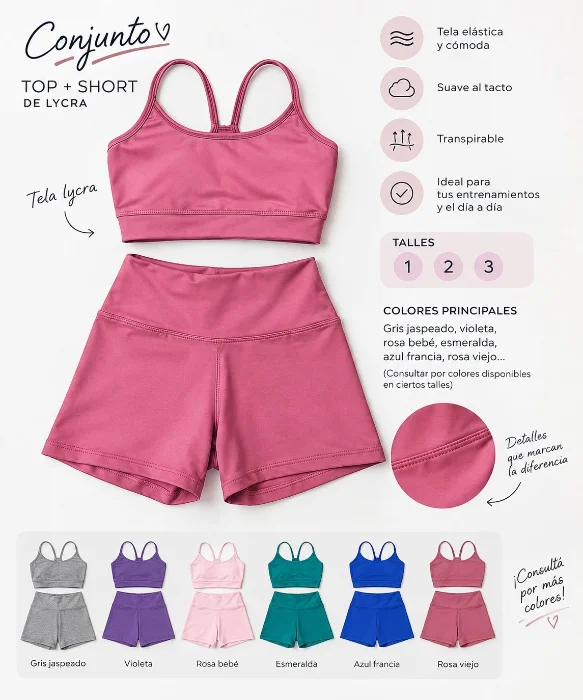 Conjunto Top + Short Lycra