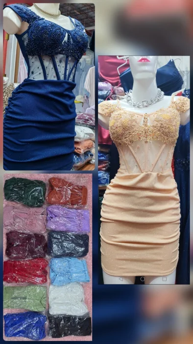 Vestido Corto Bordado