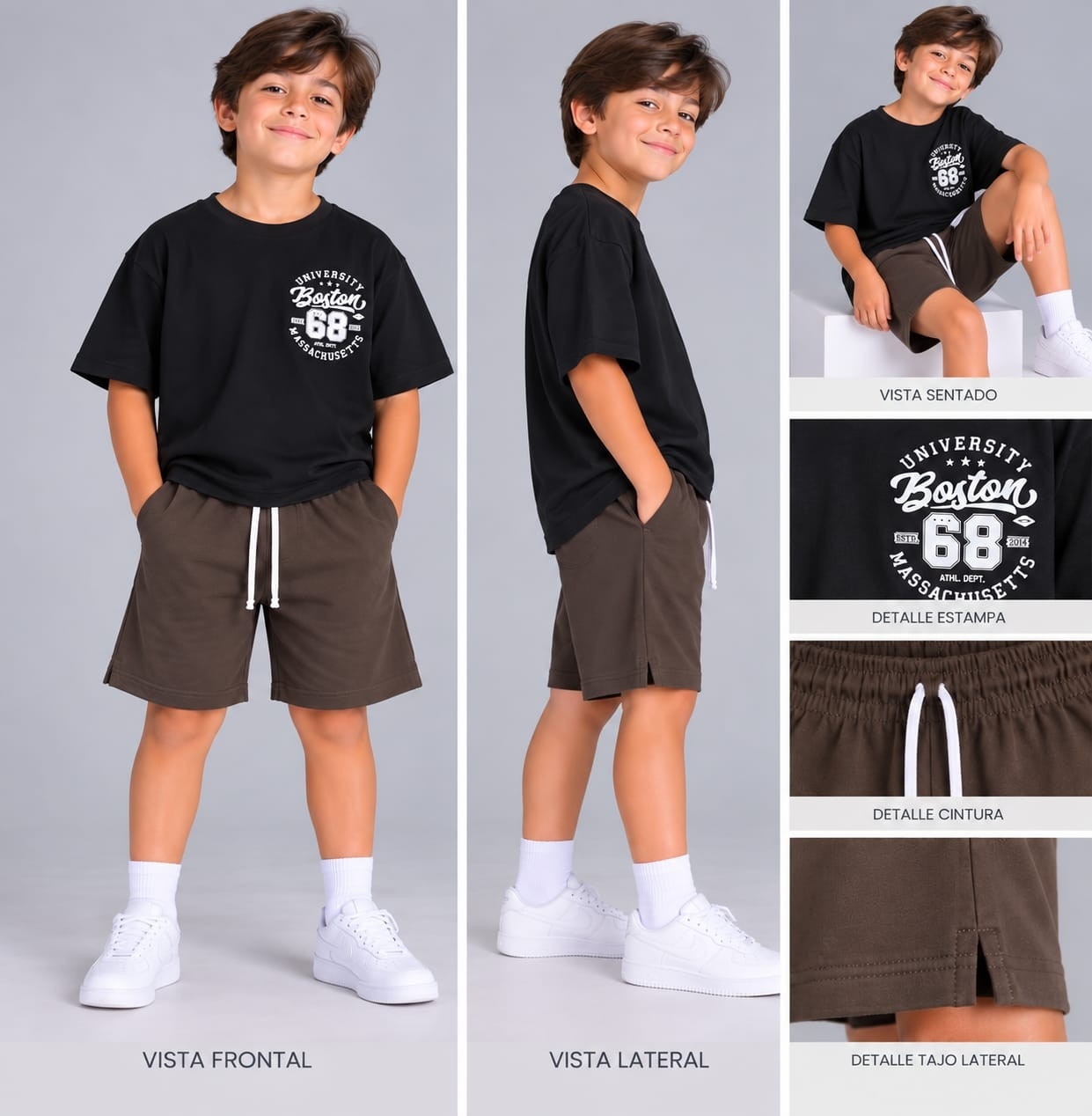 Remeras y Short Niños ( Jersey / Rustico Algodon Peinado ) - Imagen 3