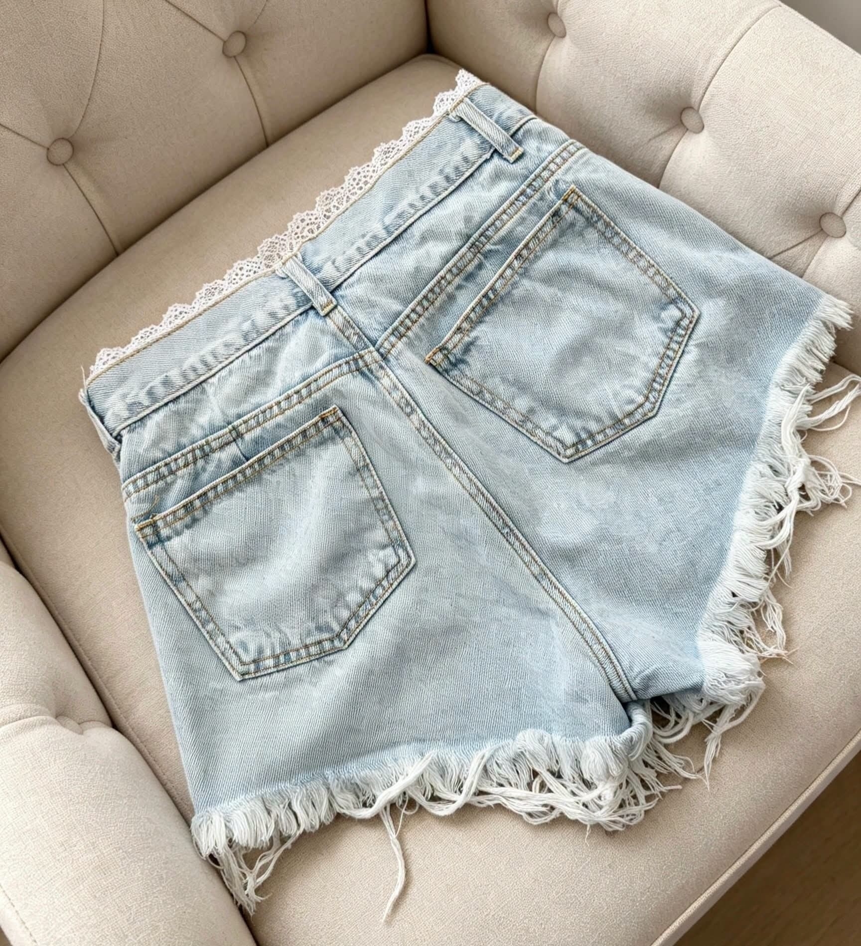 Shorts Jeans con Puntillas - Imagen 2