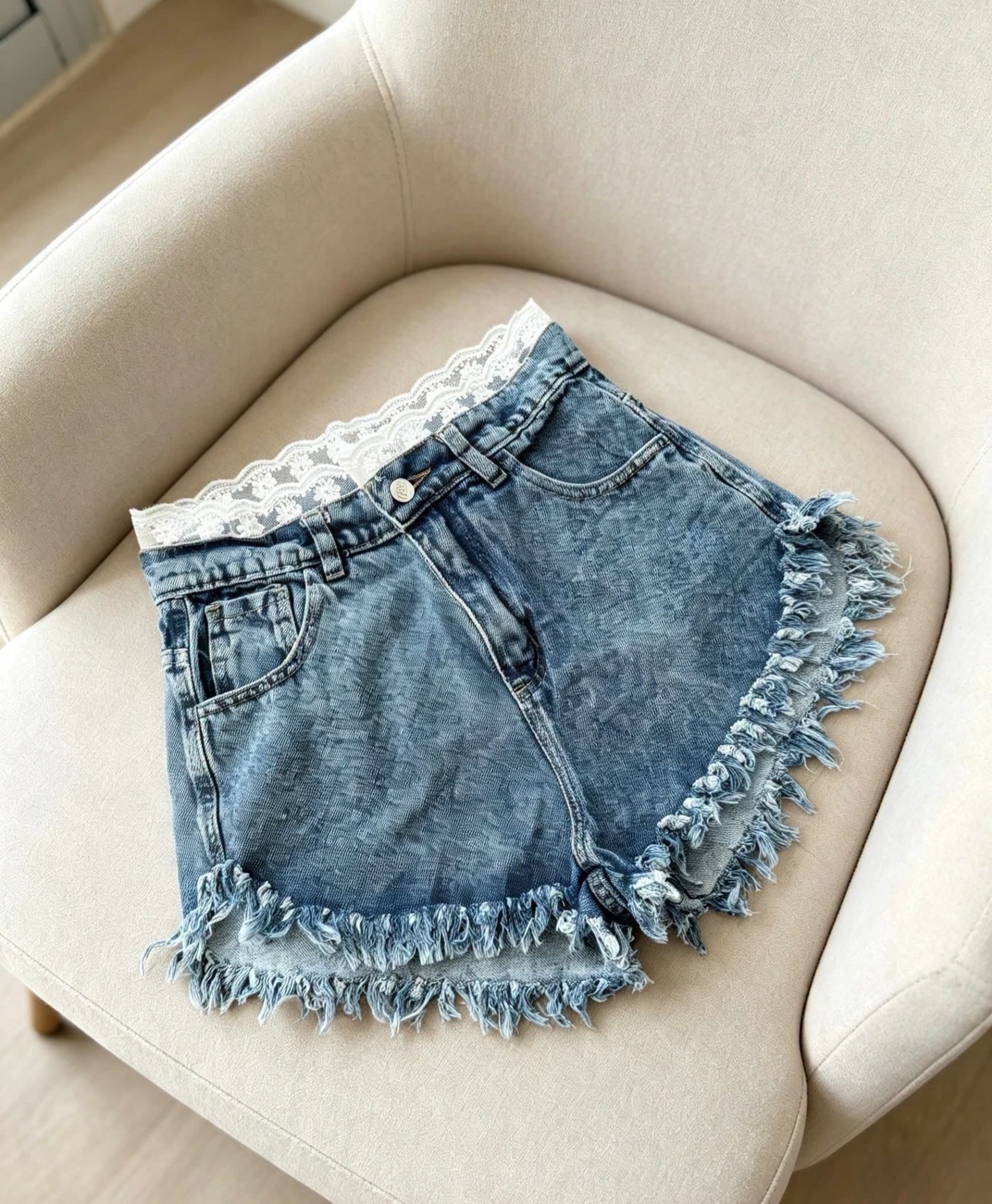 Shorts Jeans con Puntillas (tendencia) - Imagen 5
