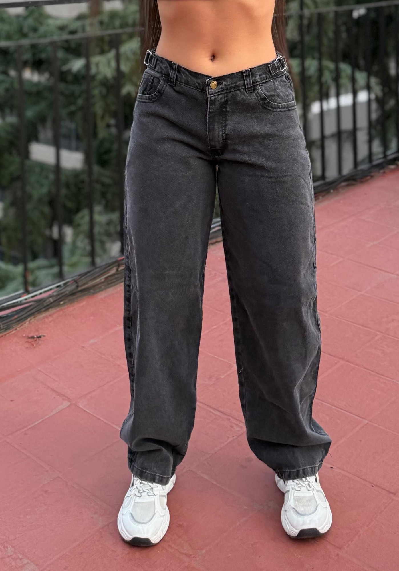 Baggy  Gris Humo Tiro  Intermedio  Rígido - Imagen 6