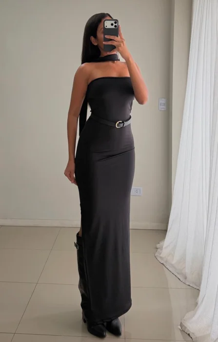 Vestido Estraple Liso por Talles