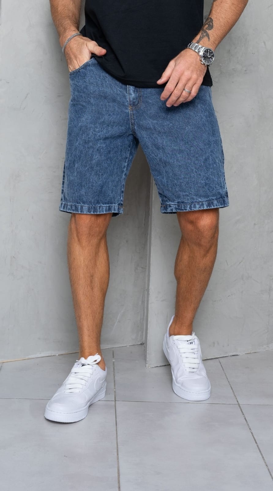 Bermudas Jeans Mom Nevado - Imagen 2
