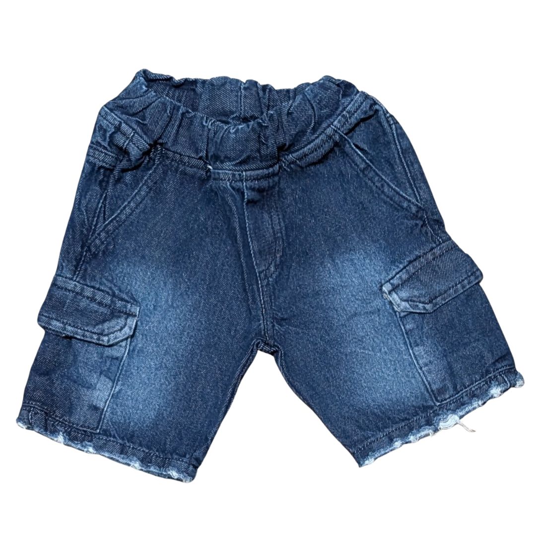 4273 Bermuda Niño Jean Rigido con Cintura Elastizada y Bolsillos Cargo Desflecada - 4273%20d.jpg