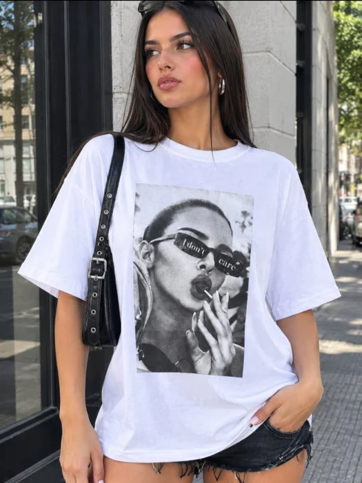 Remera Chicas Brillo Algodon Peinado
