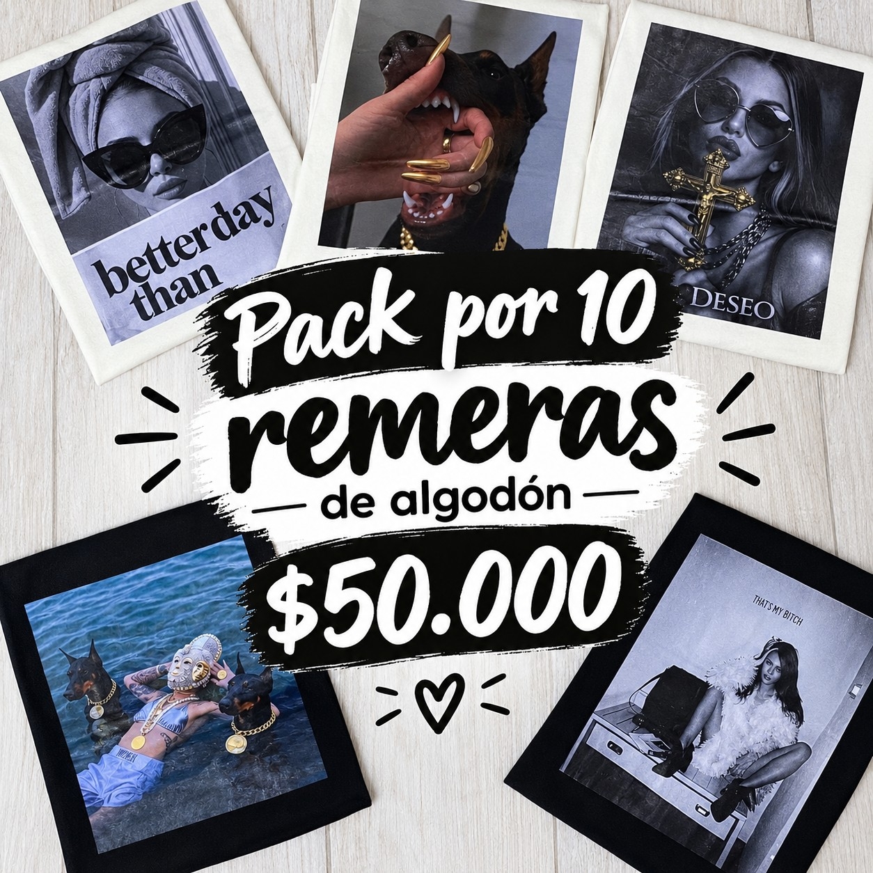 Remeras de Algodón           Pack  X10 - Imagen 2