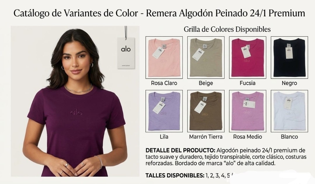 Remera de Dama Alo Bordado - Imagen 3