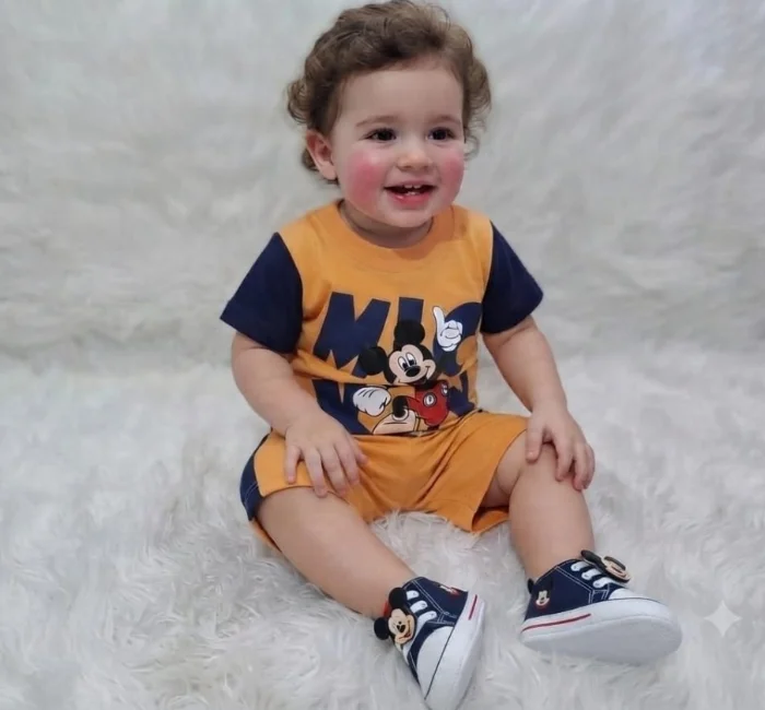 Conjunto Bebe Mickey  Algodón Peinado