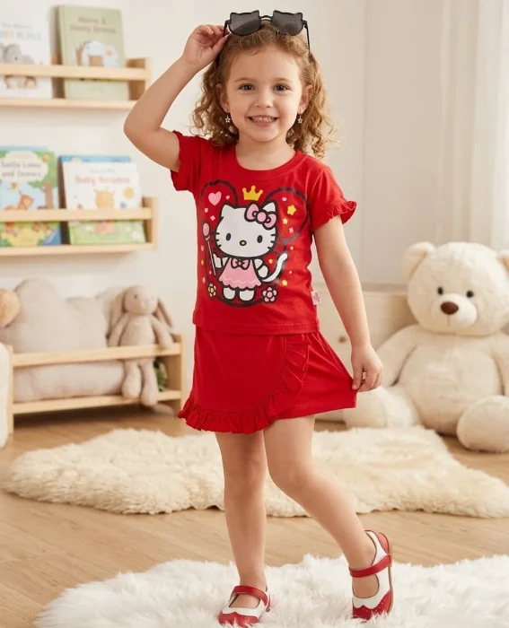 Conjunto Beba Short Pollera Algodón Peinado