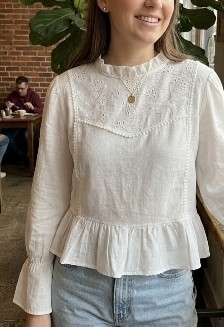 Blusa Polinen Bordado C/puntilla - Imagen 2