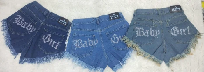 Shorts "baby Girls" con Strass las Locas Jeans