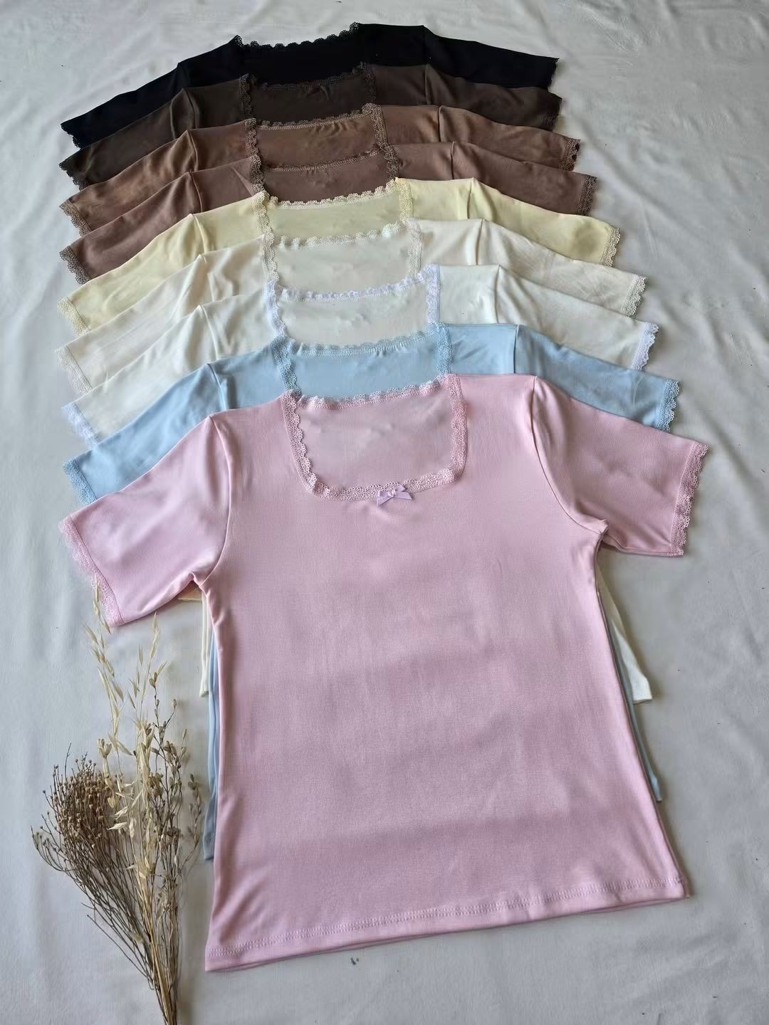 Remera Moño con Puntilla - Imagen 2