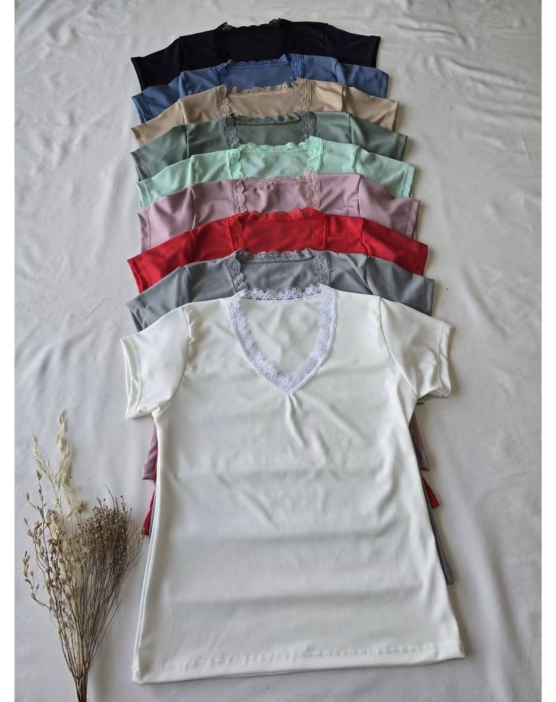 Remera Puntilla en V Micromorley - Imagen 3