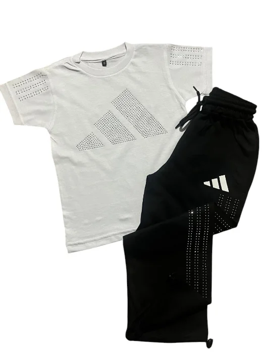 Remeras Más Pantalón con Strass Recto Rústico Peinado de Niños con Regulador(unixes)