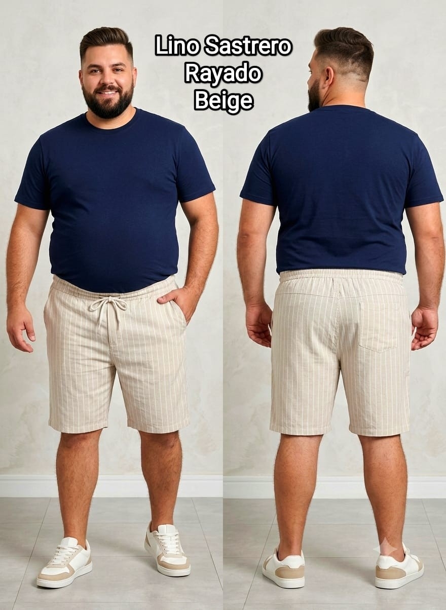 Bermudas de Lino Rayado - Imagen 4