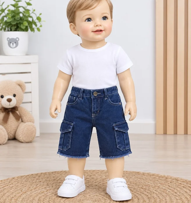 Bermuda Cargo Jeans Elastizado