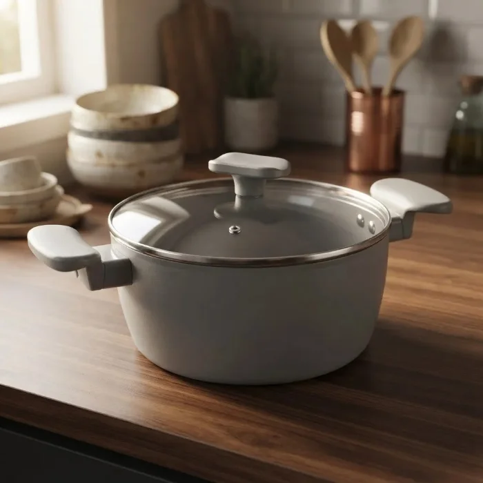 Cacerola Antiadherente 20cm Aluminio 2,3l Tapa Vidrio