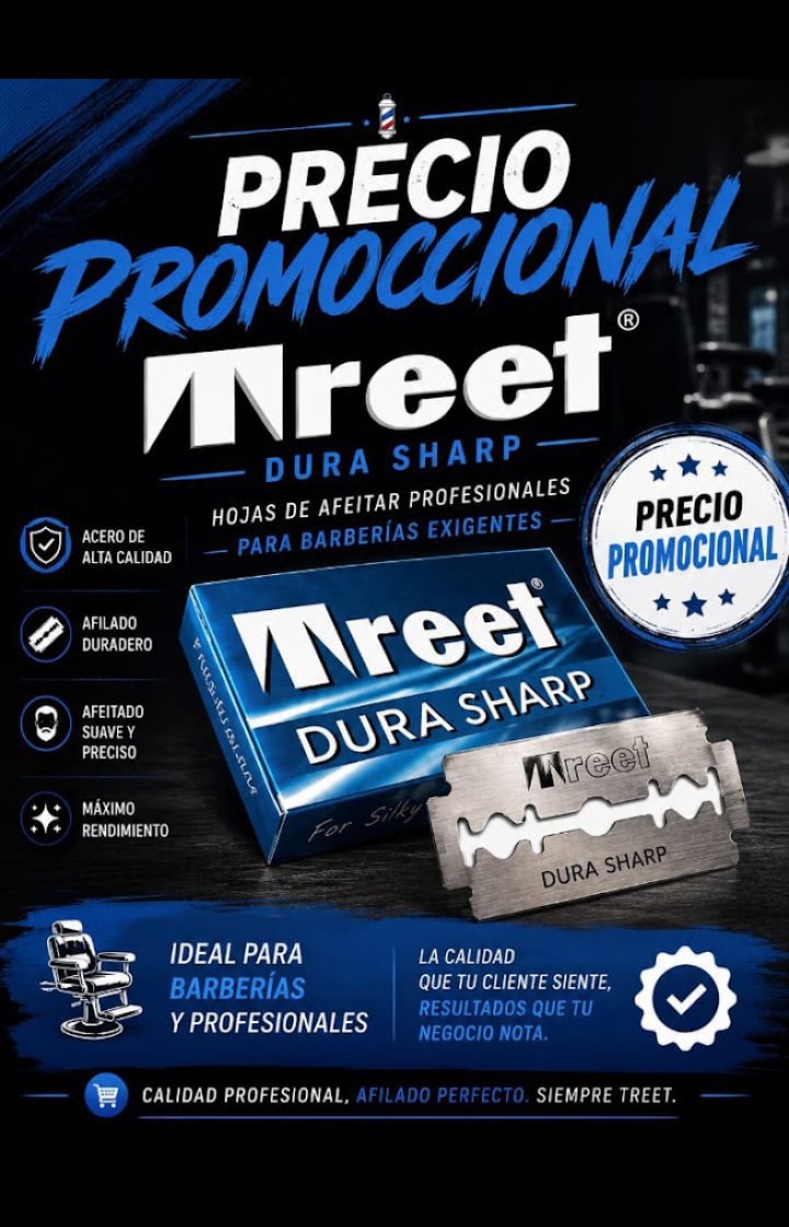 Treet Dura Sharp Blíster de 50 Filos Hojillas Navaja Barbería - Imagen 3