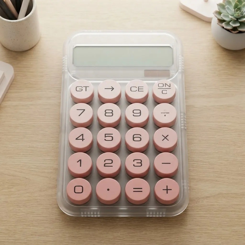 Calculadora Transparente Teclas Degrade Mecanicas 10 Digitos - Imagen 2