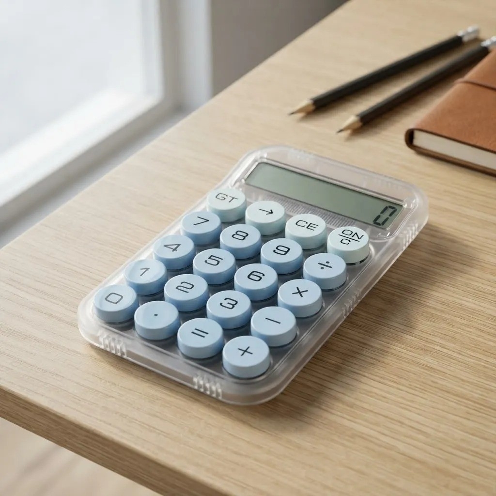 Calculadora Transparente Teclas Degrade Mecanicas 10 Digitos - Imagen 3