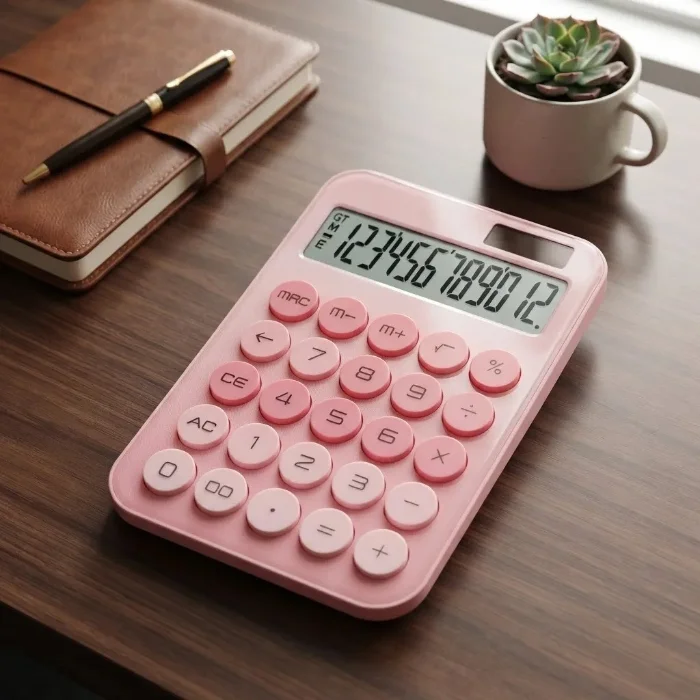 Calculadora Color Pastel Degrade Teclas Mecanicas 12 Digitos