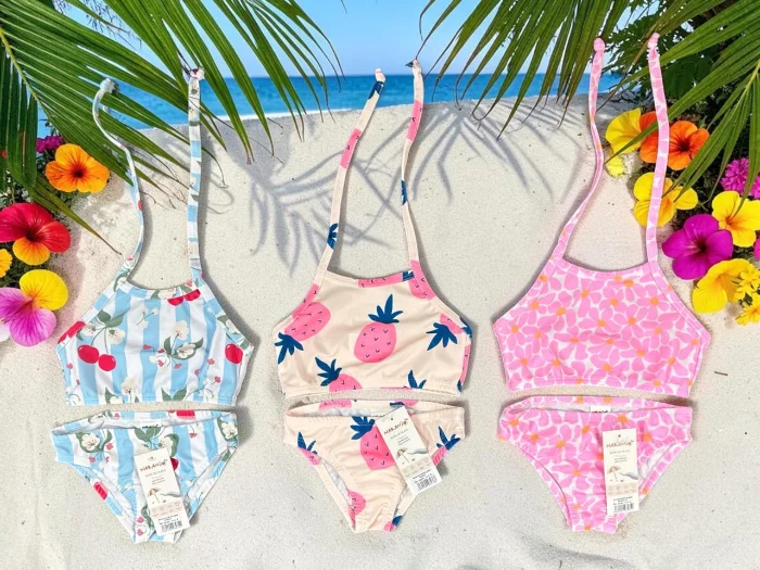 Bikini Uv Nena Estampada "top con Tiras" Naranjo T.(4-6-8 Años) Art.59361