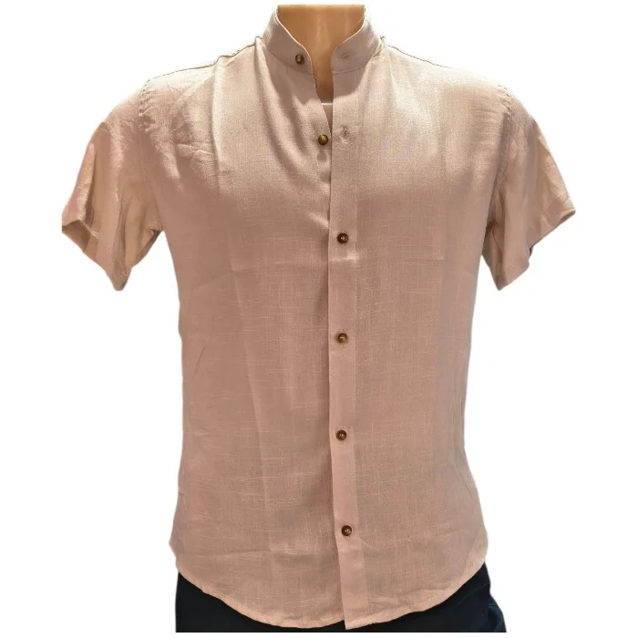 Camisa de Lino Cuello Mao