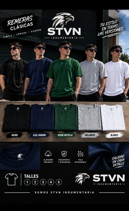 Remeras Lisas y Estampadas de Algodón Peinado