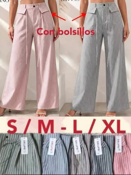 Pantalón Rayado Importado