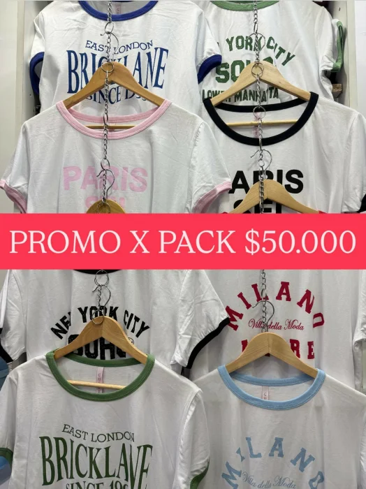Pack X8 Remera Algodón