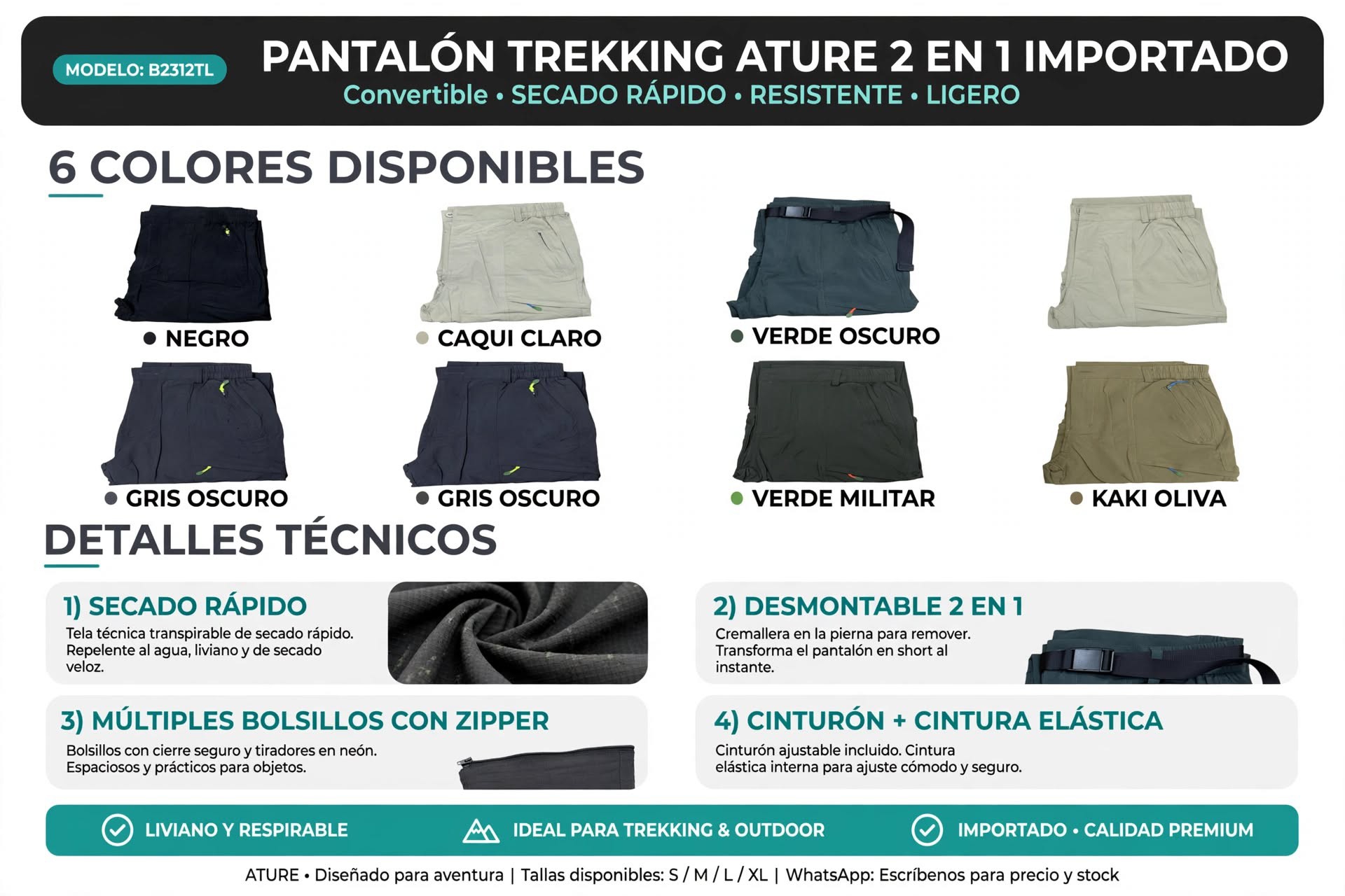 Pantalón Desmontable Trekking - Imagen 2