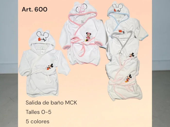 Salida de Baño de Toalla Mickey Micky Baby T.(0 al 5) Art.600