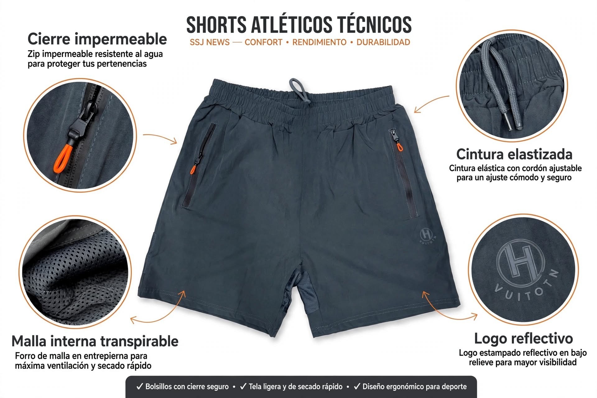 Short Deportivo "h" Importado - Imagen 2