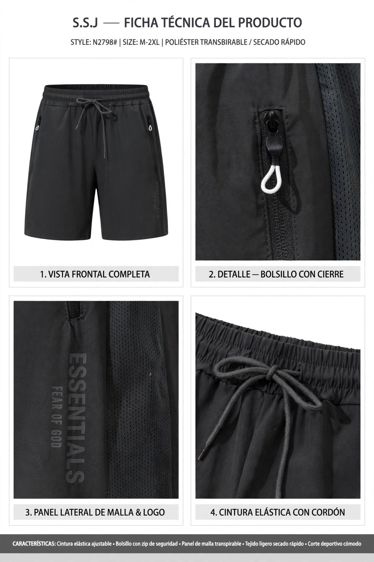 Short Deportivo "essencial" Importado - Imagen 2