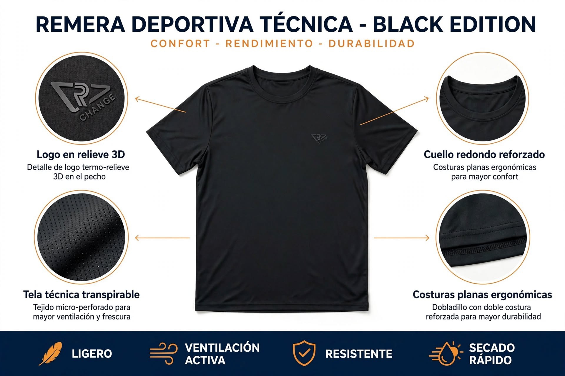 Remera Deportiva Importada - Imagen 2