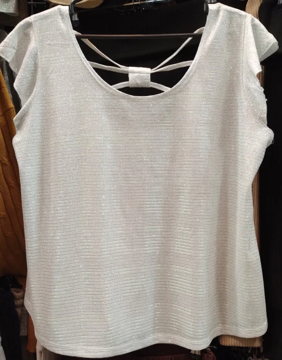 Blusa con Brillo y Volados para Fiestas