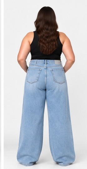 Wideleg Súper Plus Size 56 al 62 Celeste - Imagen 3