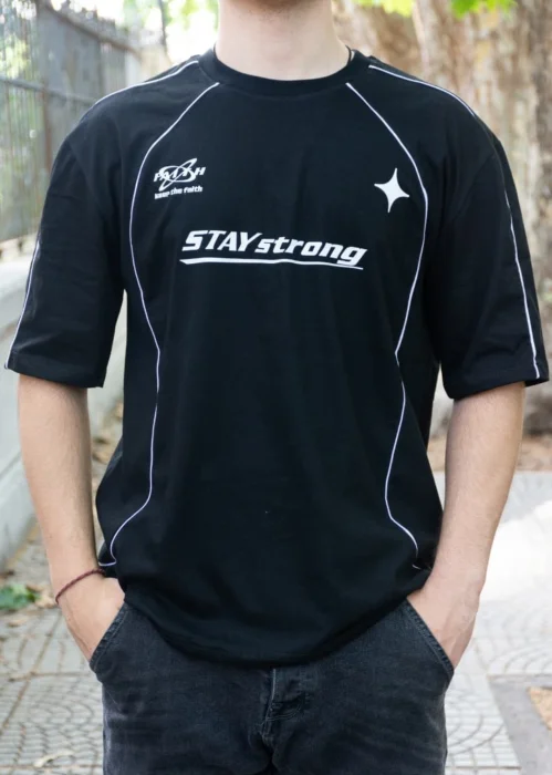 Remera Oversize Lineas/ Algodon Premiun