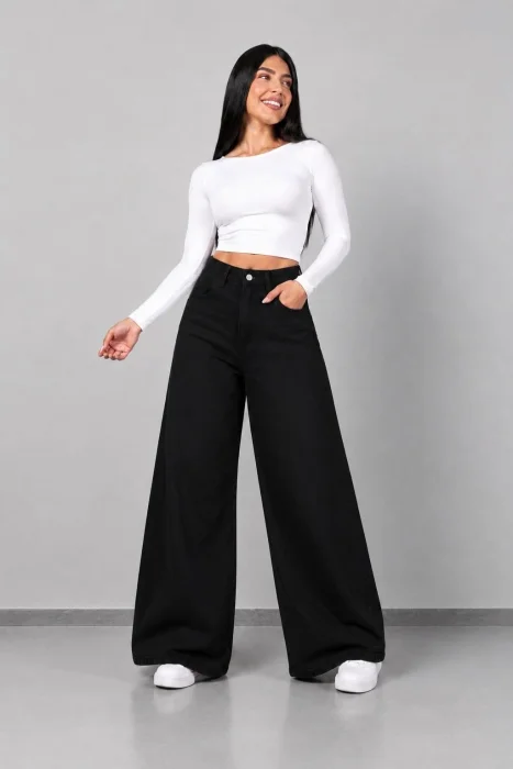 Wide Leg Negro Liso