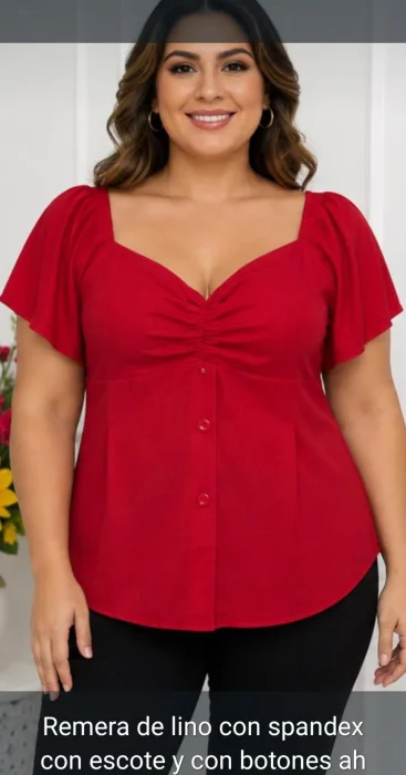 Remera en Talles Especial Lino Espandex  del 6 al 10 por Pedido