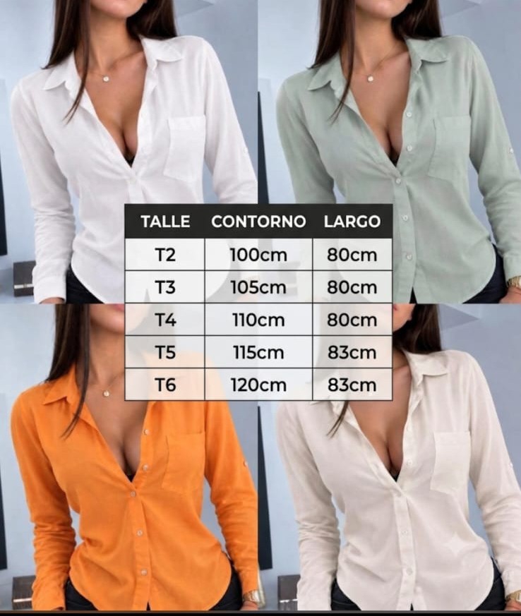 Camisa Fibrana Camisa de Mujer Camisa Casual Camisa Uniforme - Imagen 2